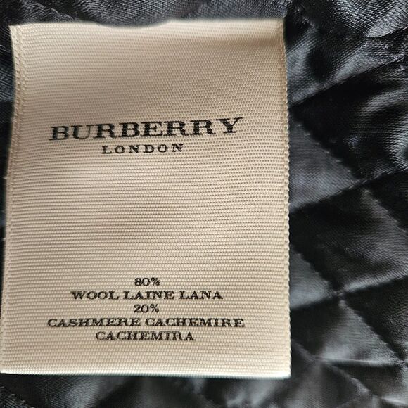 Burberry Black Wool Cashmere Nova Check Plaid Quilted Jacket Coat Mens Medium M - Picture 15 of 16